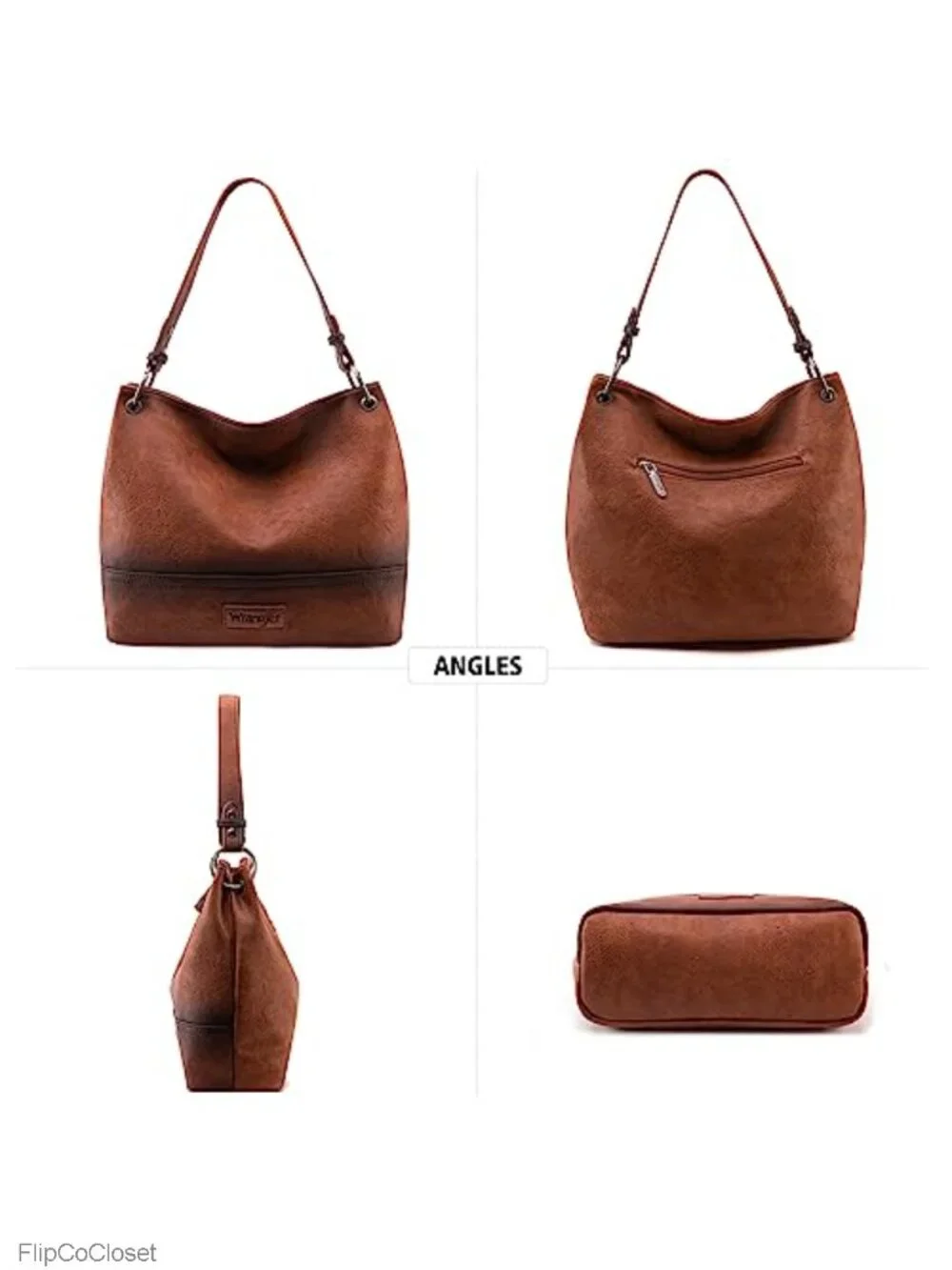 Vegan Leather Hobo Bag Shoulder Purse with Crossbody Strap
